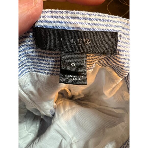 J Crew Women's Jumpsuit Size 0 Spaghetti strap striped beauchamps linen blue - Picture 14 of 16